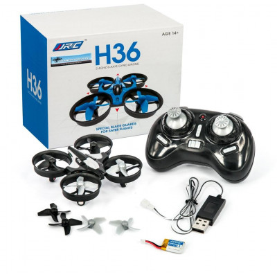 JJRC H36 NANO DRON, GYRO, KOMPAS, NÁVRAT, PŘEMETY, ČERNOŠEDÁ