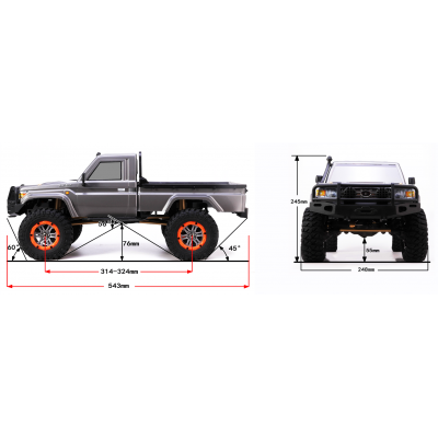 AMX Rock RCX10B 2,4 Ghz PROFI s uzávěrkami 1:10 RTR a portálovými nápravami, 2 rychlosti