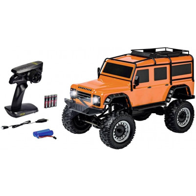 LAND ROVER DEFENDER Rock Crawler 4WD 1:8, oranžová, 2,4 Ghz, LED