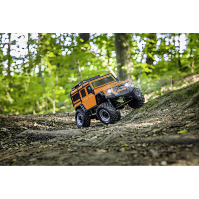 LAND ROVER DEFENDER Rock Crawler 4WD 1:8, oranžová, 2,4 Ghz, LED