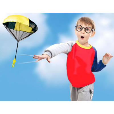 Házející padák s parašutistou PARACHUTE, různobarevné, 46 cm