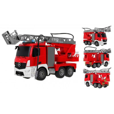 Merecedes-Benz Antos FIRE TRUCK 4WD, 1:20, funkční stříkačka a žebřík, zvuk, LED, RTR