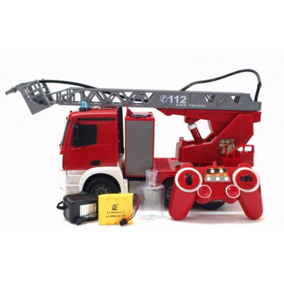 Merecedes-Benz Antos FIRE TRUCK 4WD, 1:20, funkční stříkačka a žebřík, zvuk, LED, RTR